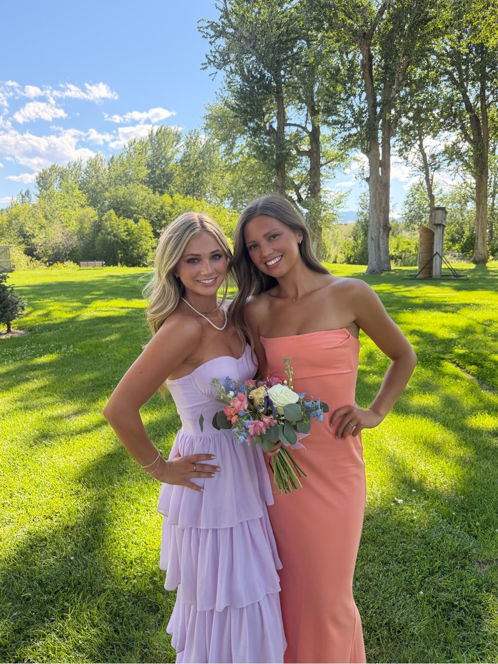 Michael Costello X REVOLVE Orange peach maxi dress